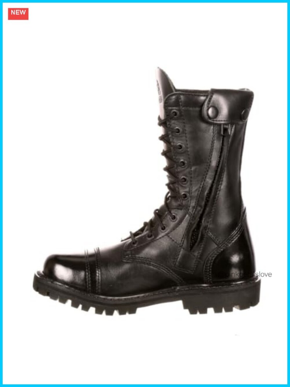Rocky Side Zipper Jump Boot Full-Grain Water-Resistant Leather Mid-Calf